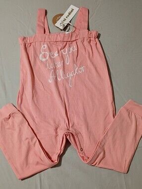 Mini Rodini Girls Peachy Pink Romper 12-18 Months NWT